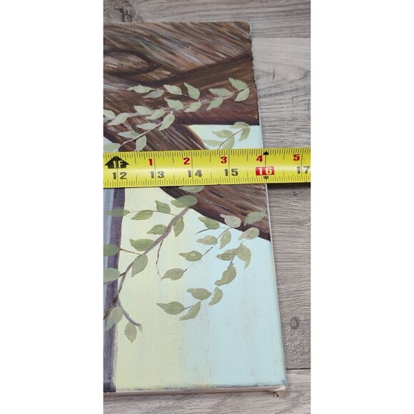 12x16 Painting On Canvas "Window, Tree and Cat" Americana-Unknown Artist - Picture 5 of 10